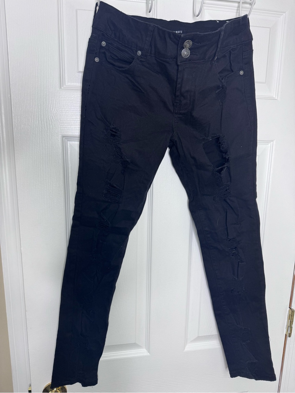 Almost Famous Black Skinny Ripped Jeans